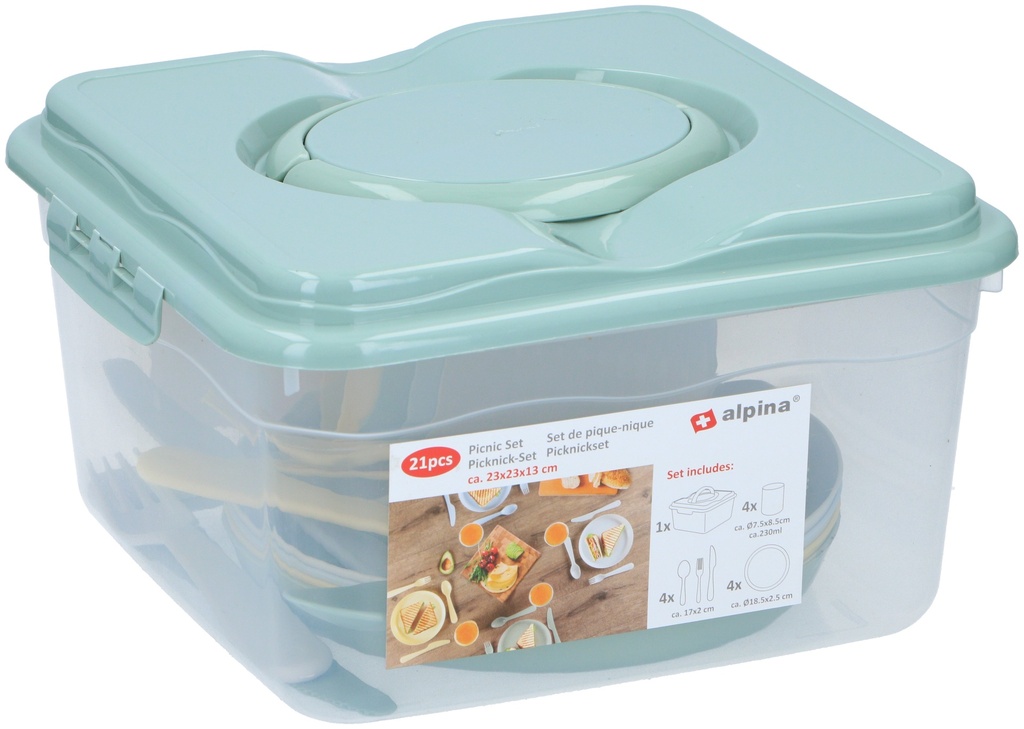ALPINA Picnic Dinnerware Set 23x23x13cm