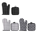ALPINA Oven Mitt and Pot Holder 18x29cm Black/White