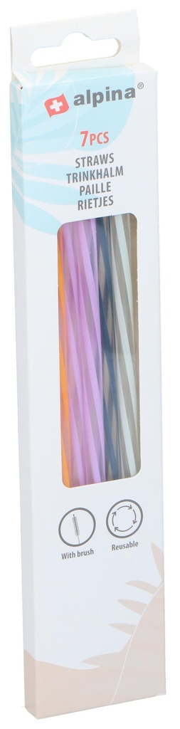 ALPINA Drinking Straws with Cleaning Brush