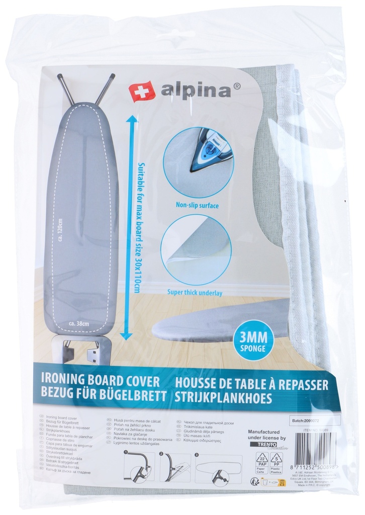 ALPINA Ironing Board Cover 3mm 118x36.5cm