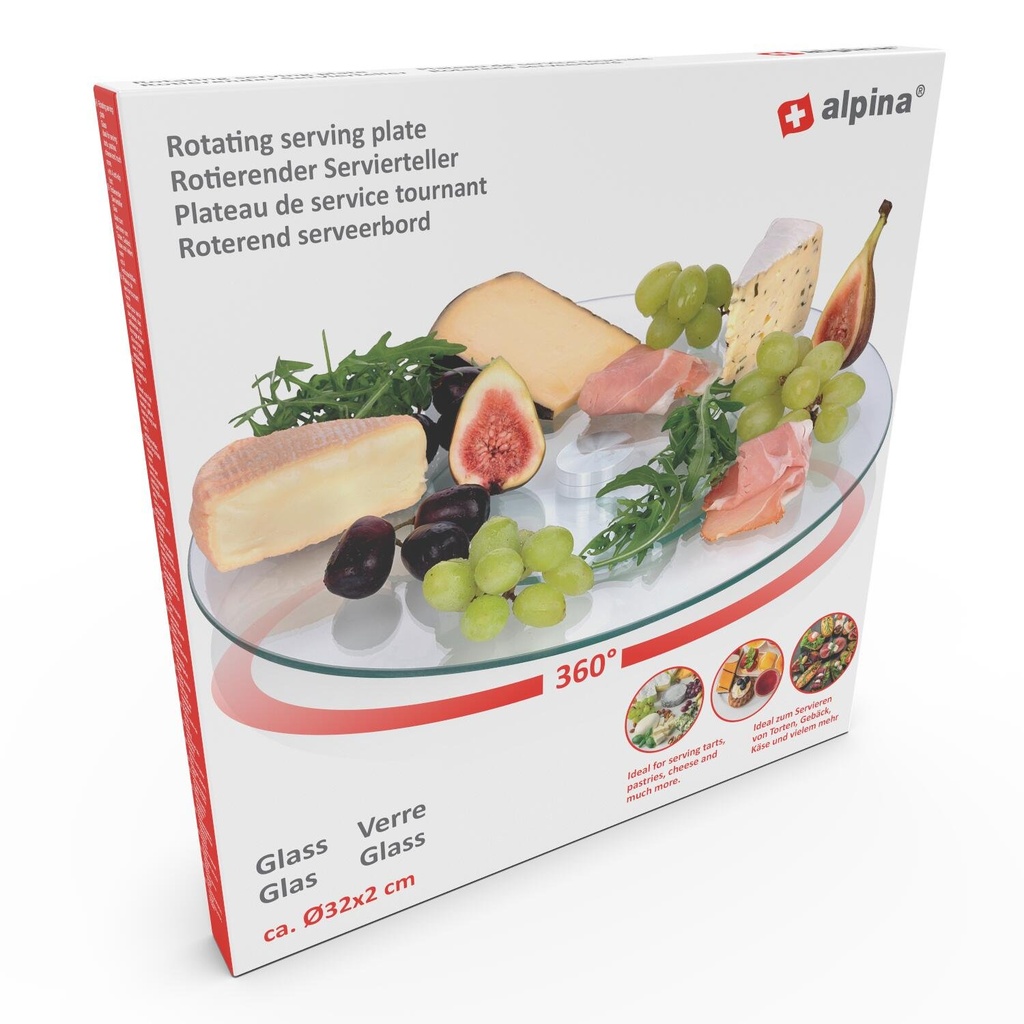 ALPINA Rotating Cake Plate Glass Ø32.2cm