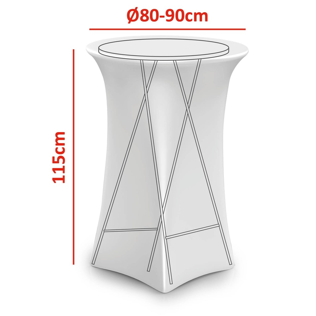 ALPINA Bar Table Cover Ø90cm Black or White