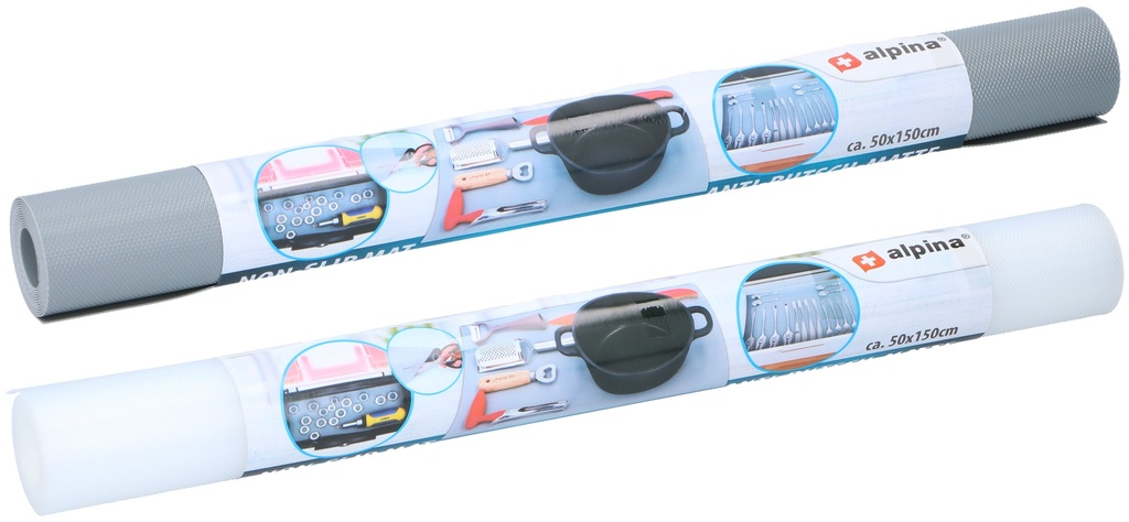 ALPINA Non Slip Mat 50x150cm Grey and White