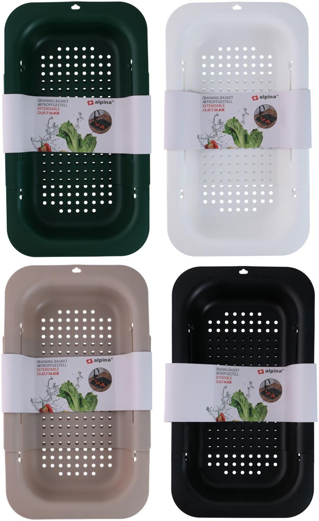 [871125256848] ALPINA Draining Basket 47.7x34.4x19.6cm