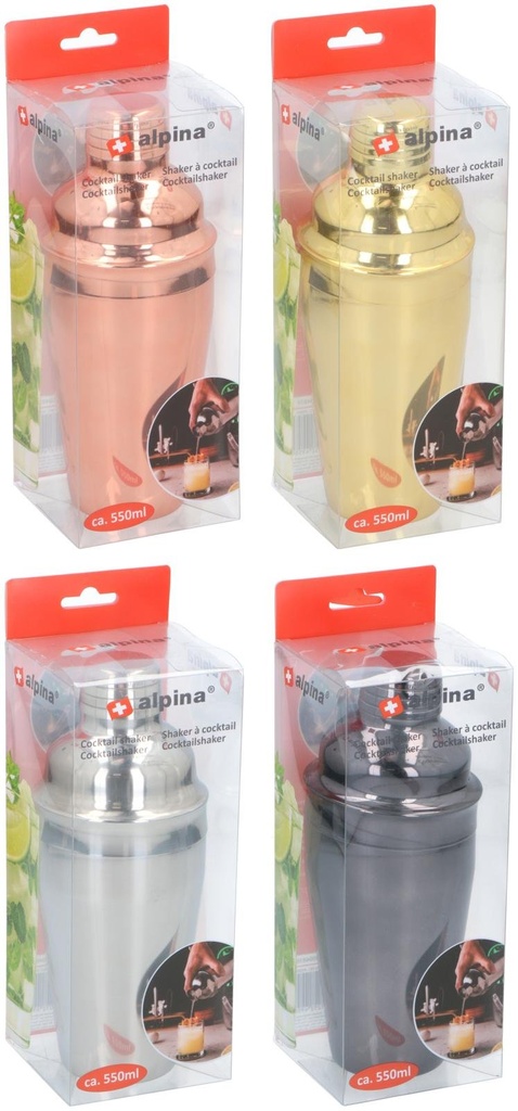 ALPINA Cocktail Shaker 550ml Ø8xh21cm