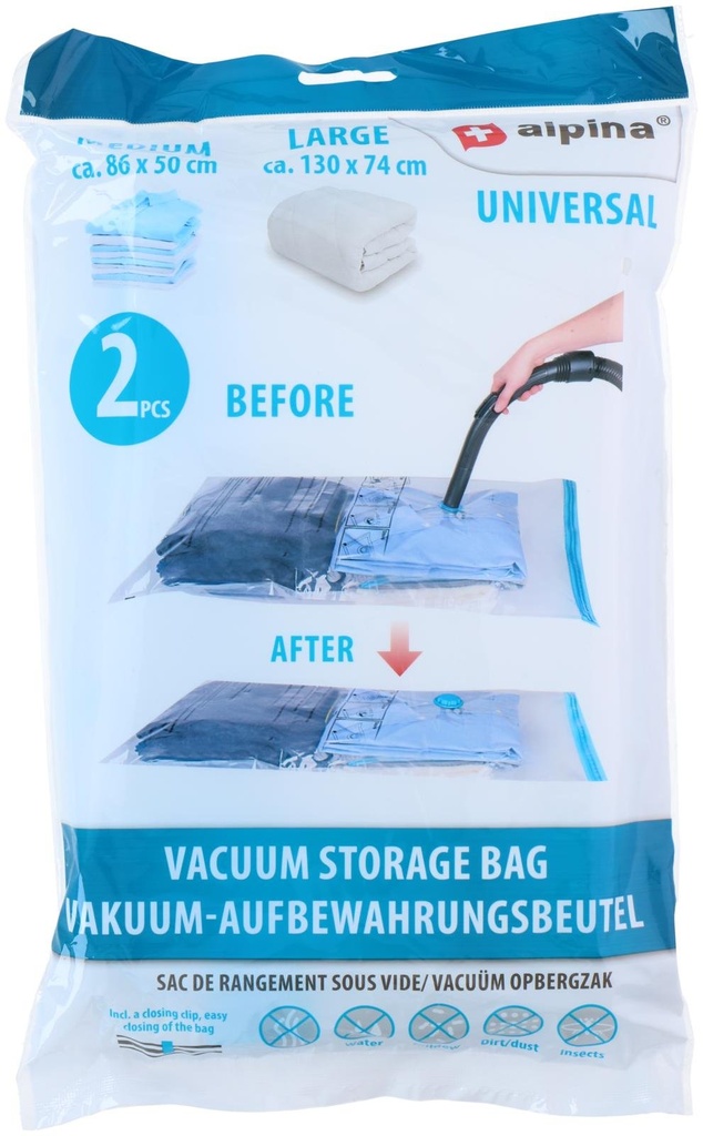 ALPINA Vacuum Storage Bags 130x74cm 86x50cm
