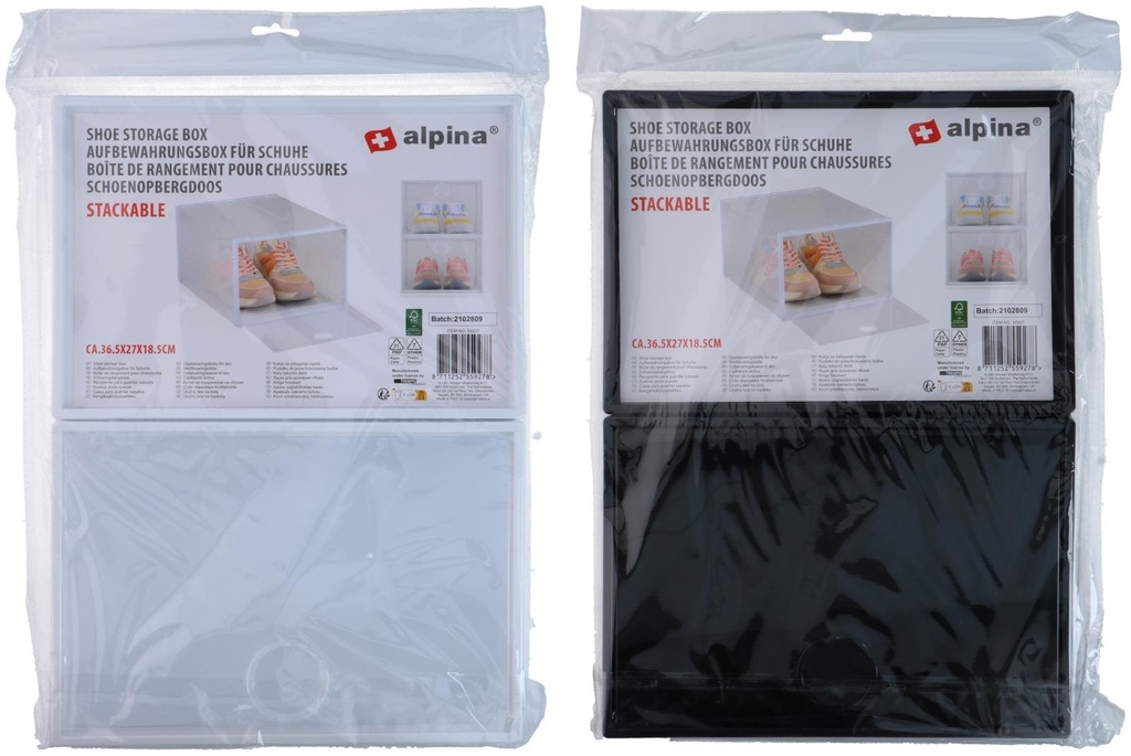 ALPINA Shoe Storage Box 36.5x27x18.5cm