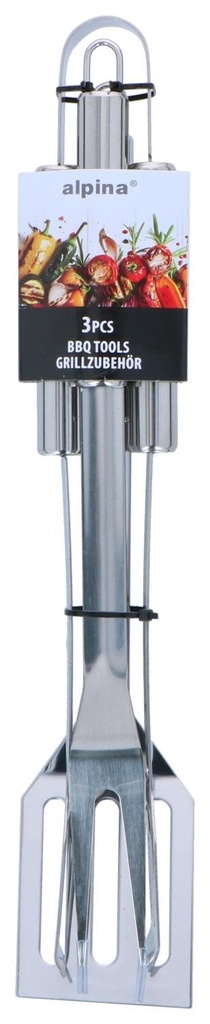 ALPINA BBQ Tools Fork Spatula Tongs 33cm