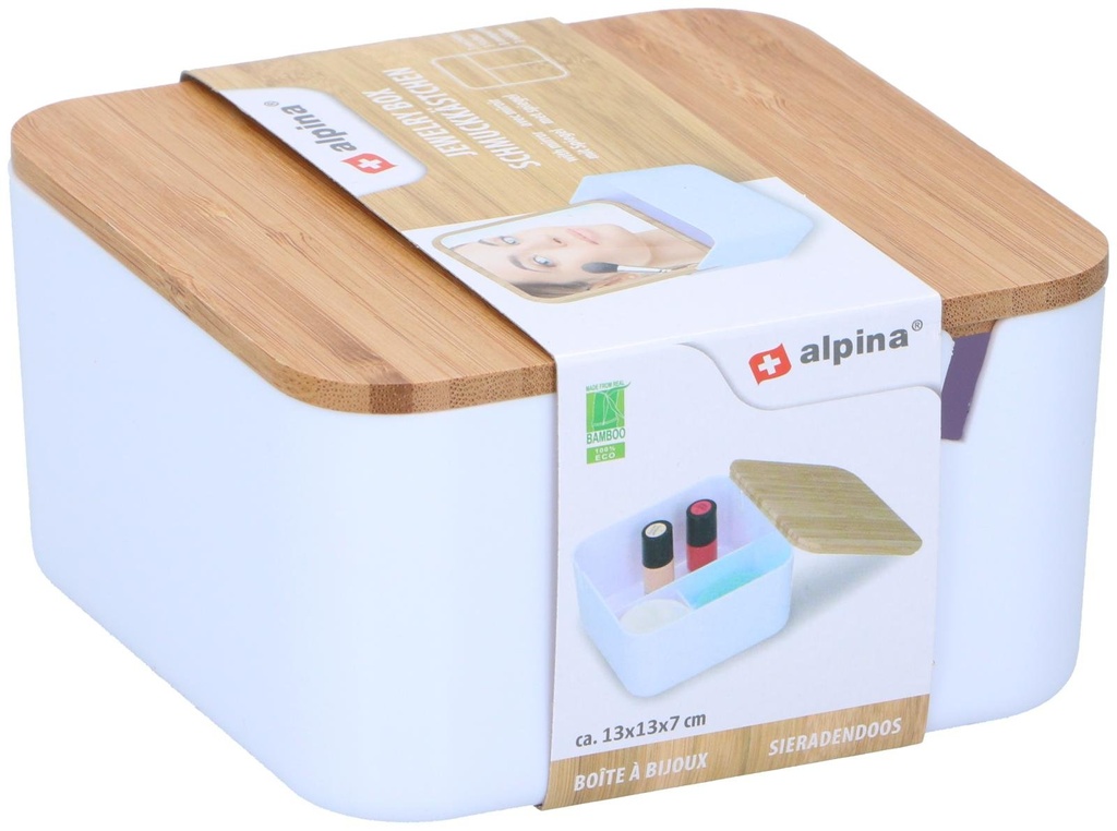 ALPINA Jewelry Box With Mirror 13x13x7cm