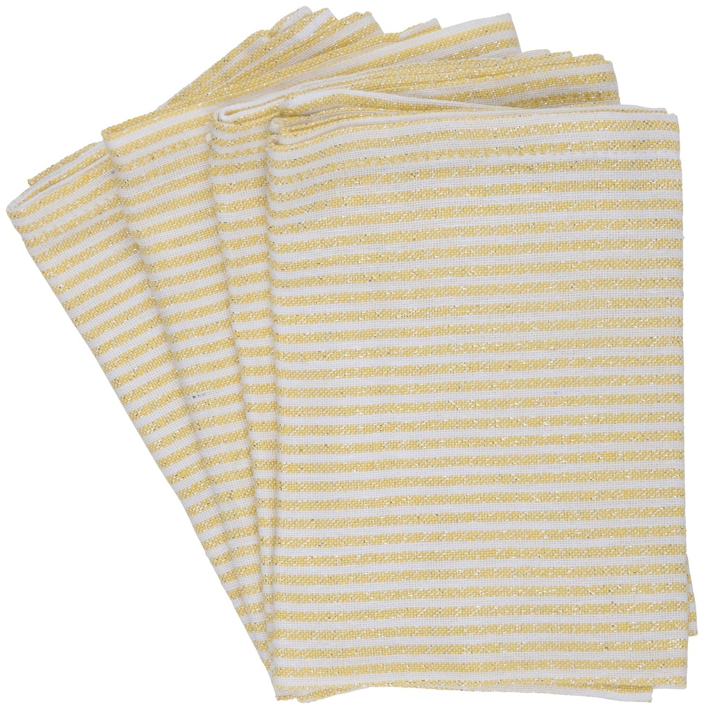 [871125233102] ALPINA Napkin Striped Lurex Yellow 35x35cm
