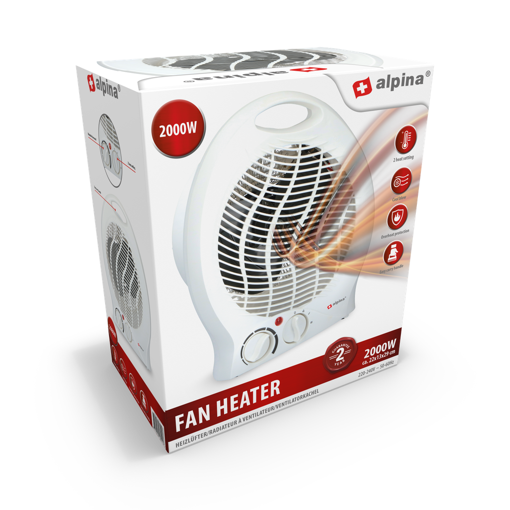 ALPINA Fan Heater 2000W White