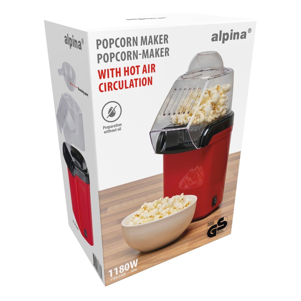 ALPINA Popcorn Maker 230V 27x19x12cm