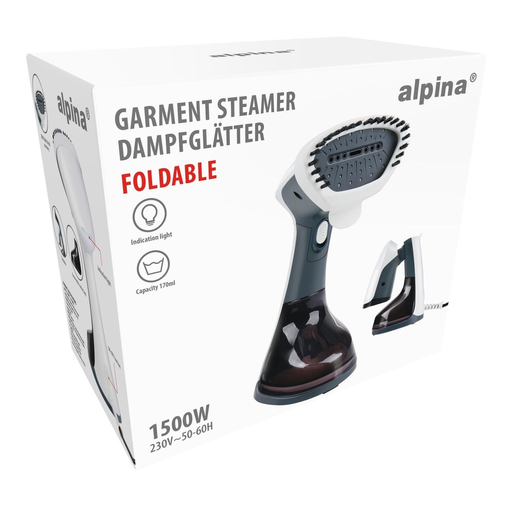 ALPINA Garment Steamer Foldable 230V