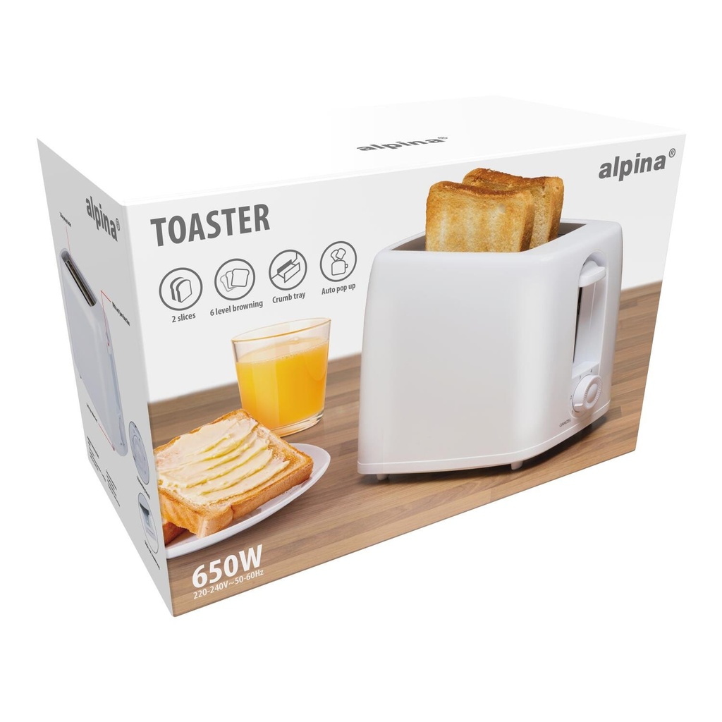 ALPINA Toaster 650W White