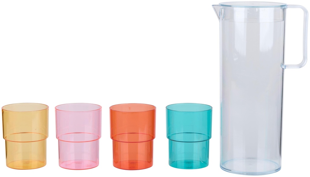 ALPINA Jug With 4 Cups Transparent Ø10x25.9cm