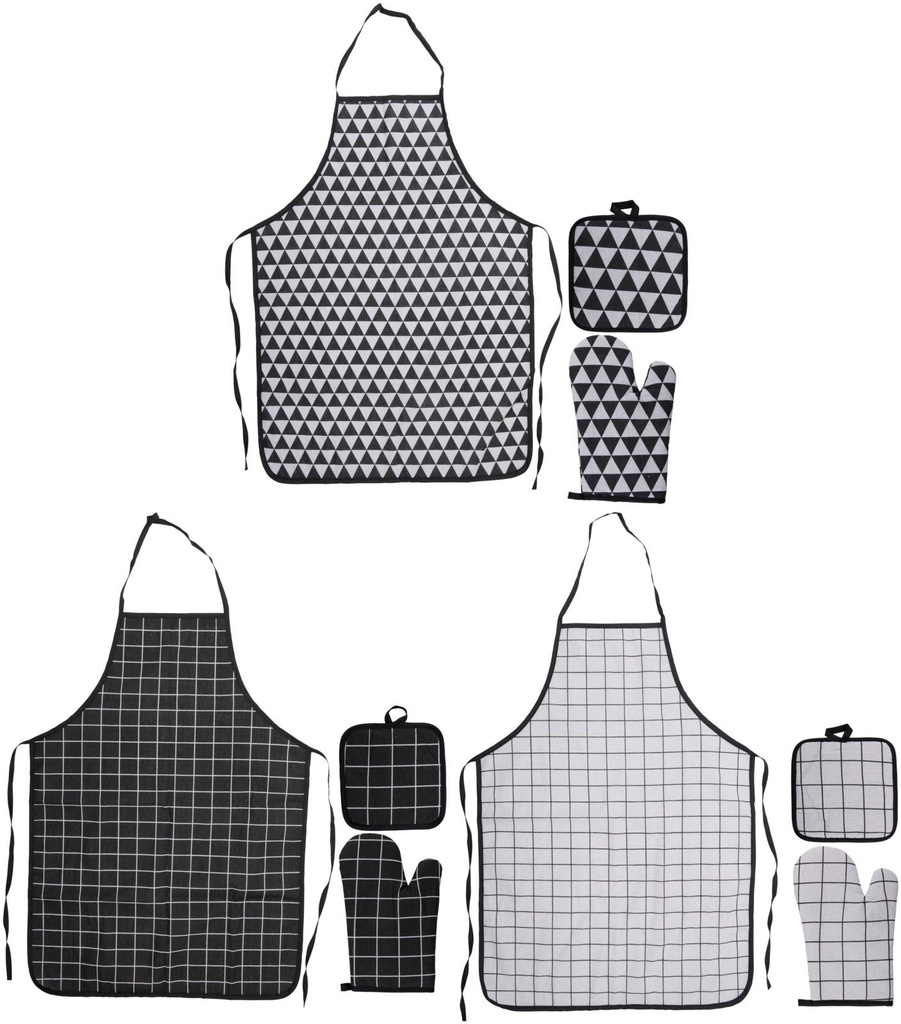 ALPINA Baking Set Apron, Oven Glove and Pot Holder
