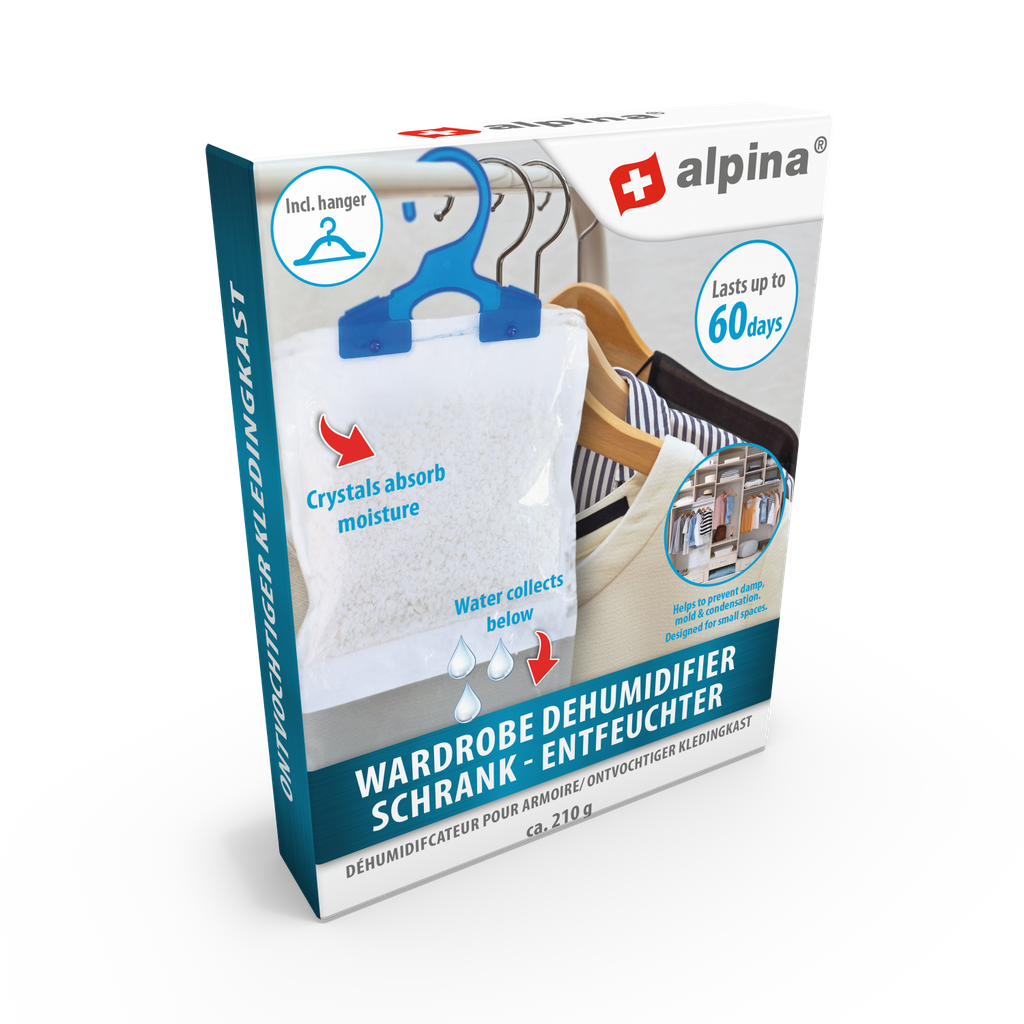 ALPINA Wardrobe Dehumidifier 210g with Hanger