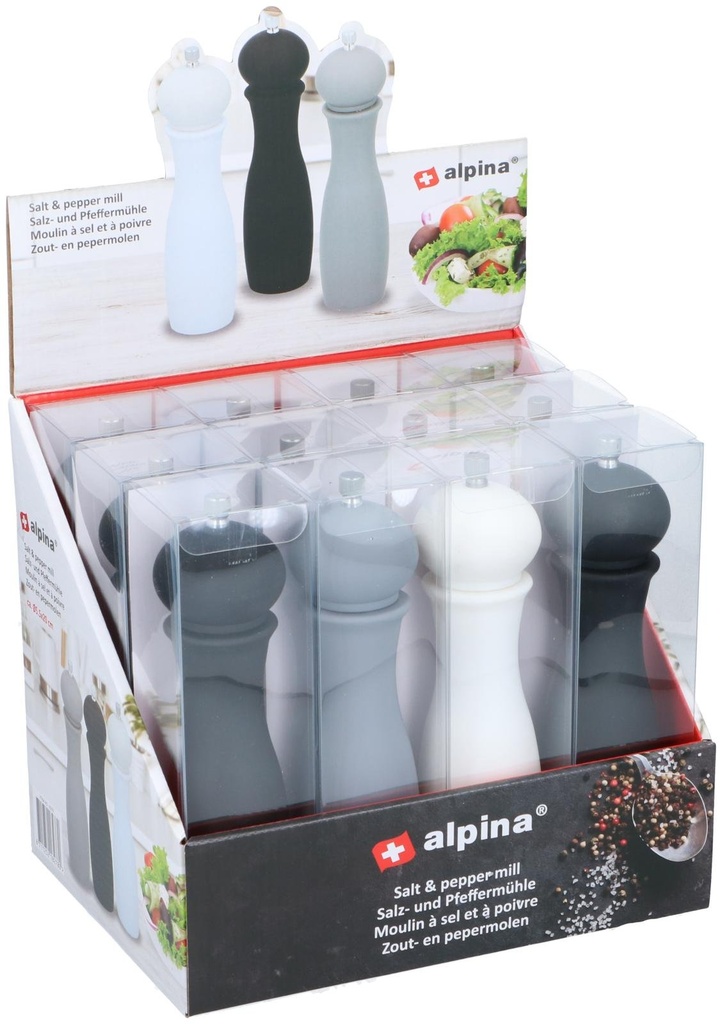 [871125218278] ALPINA Salt and Pepper Mill Ø5.5x20cm