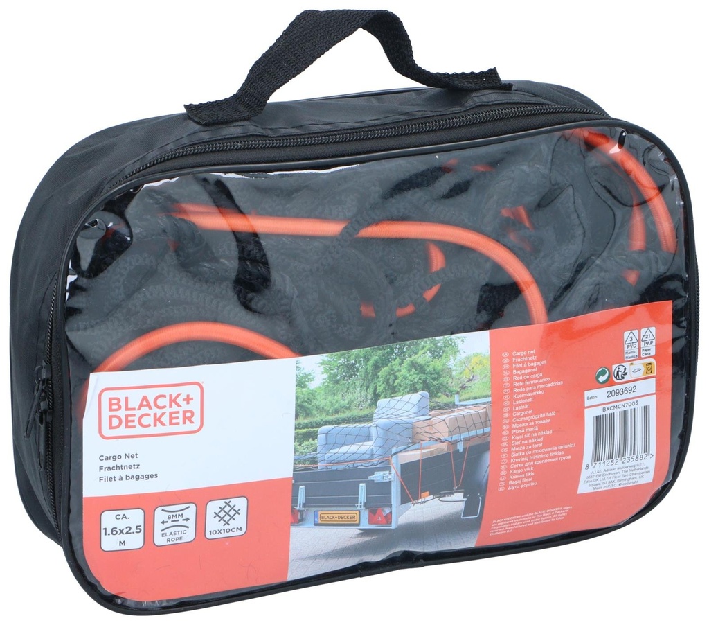 BLACK+DECKER Trailer Net 1.6x2.5m Black