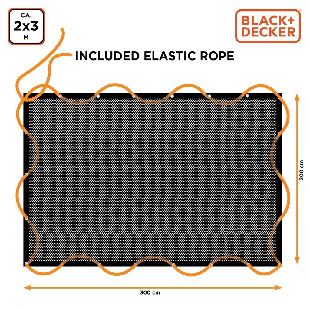 BLACK+DECKER Fine Mesh Trailer Net 2x3m