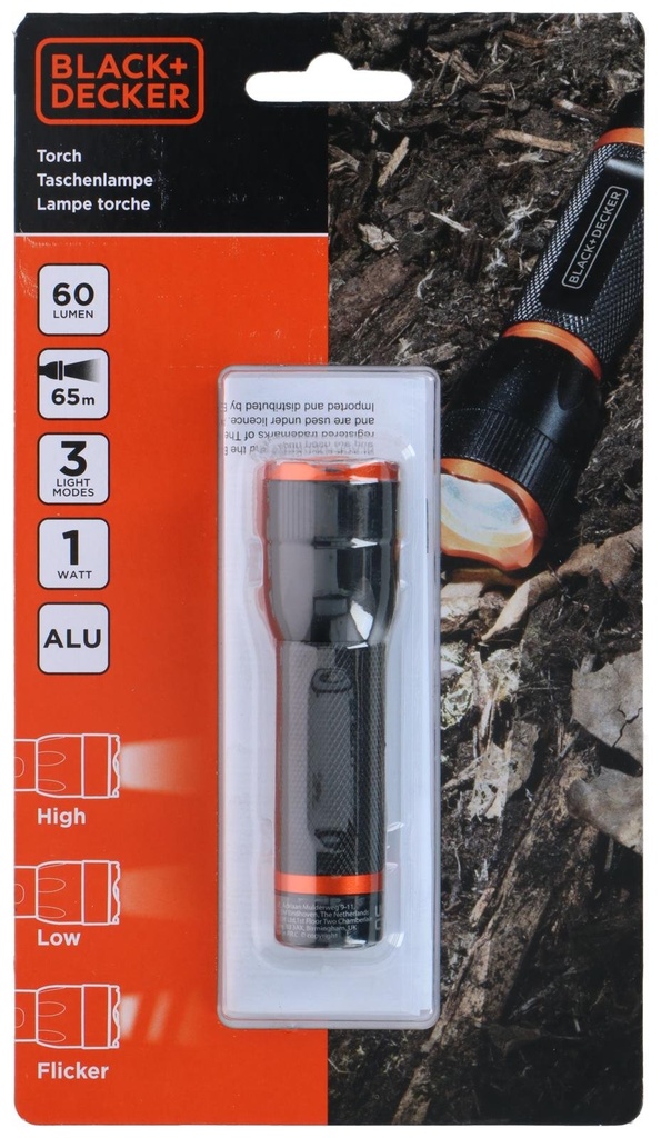 [871125223492] BLACK+DECKER Torch LED 1W 60 Lumen