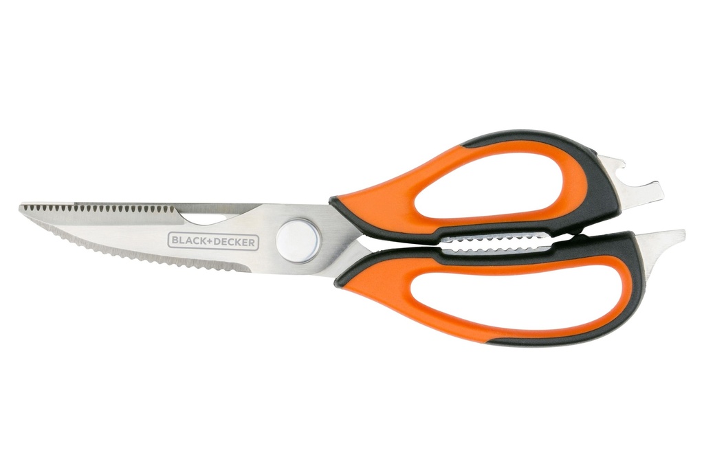 BLACK+DECKER Multifunctional Scissors with Serrated Blades and Integrated Utility Tools