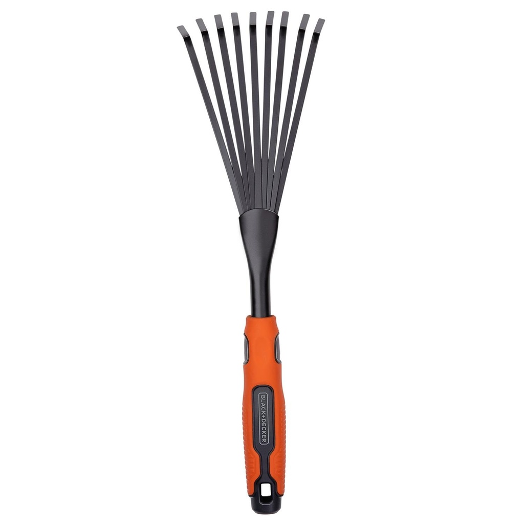 BLACK+DECKER Hand Garden Rake with Flexible Steel Tines – Ideal for Soil & Leaf Work