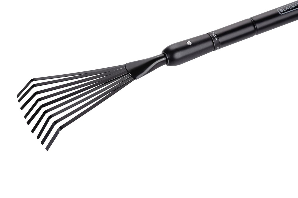 BLACK+DECKER Telescopic Fan Rake 77-110cm Black