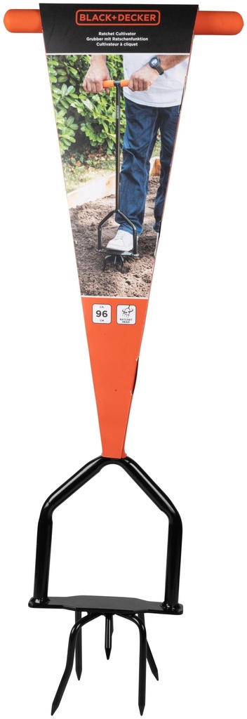 [871125223457] BLACK+DECKER Cultivator Ratchet 96cm for Gardening