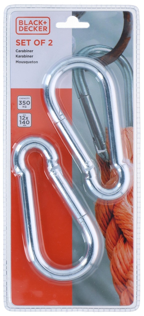 BLACK+DECKER Hook Carabiner 350kg 12x140mm