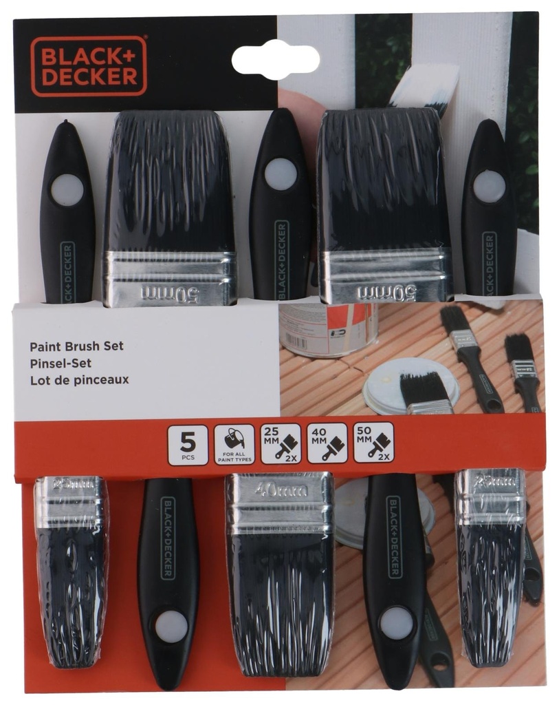 BLACK+DECKER Flat Paint Brush Set Black+Decker