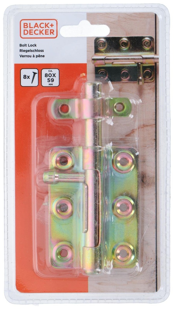 BLACK+DECKER Bolt Lock 8x5.9/12.5x0.15cm