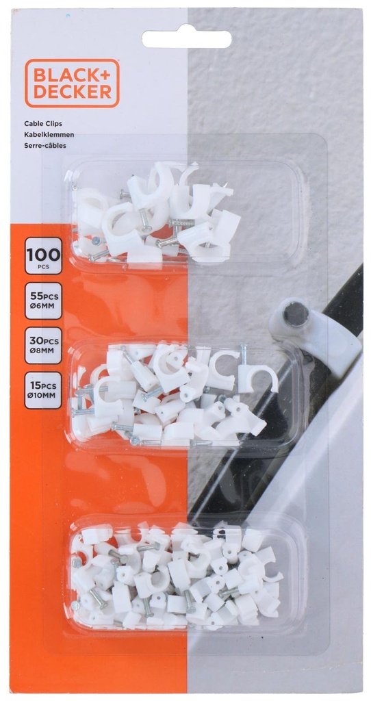 BLACK+DECKER Cable Clips 100 Pieces