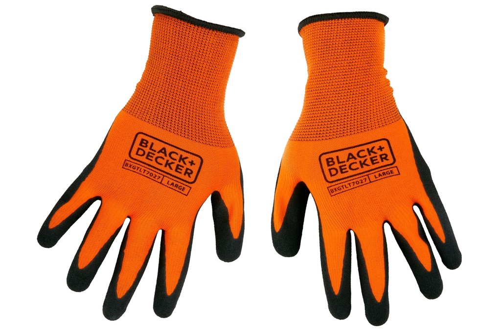 [871125243590] BLACK+DECKER Work Glove Size L Orange-Black
