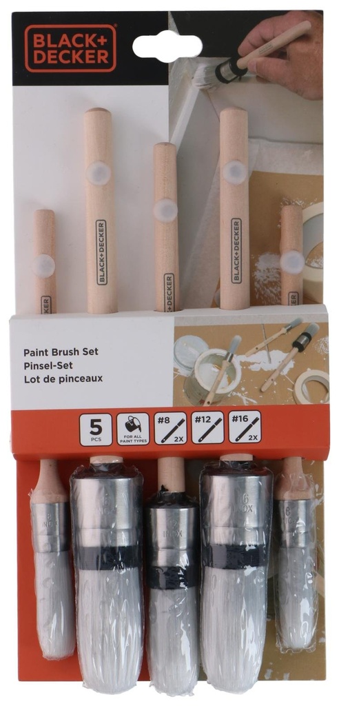 BLACK+DECKER Round Paint Brush Set