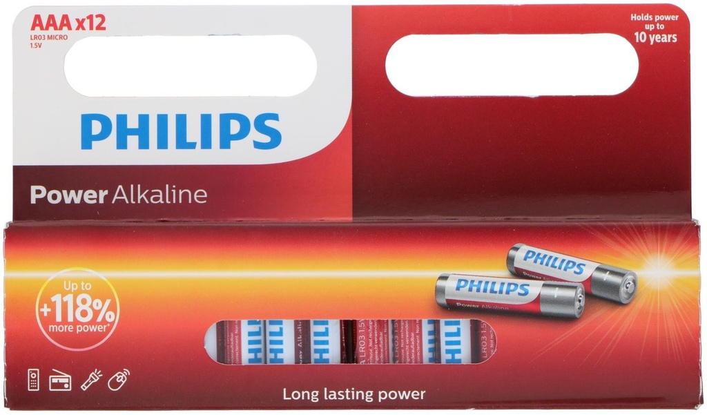 PHILIPS AAA Battery LR03 Alkaline Power