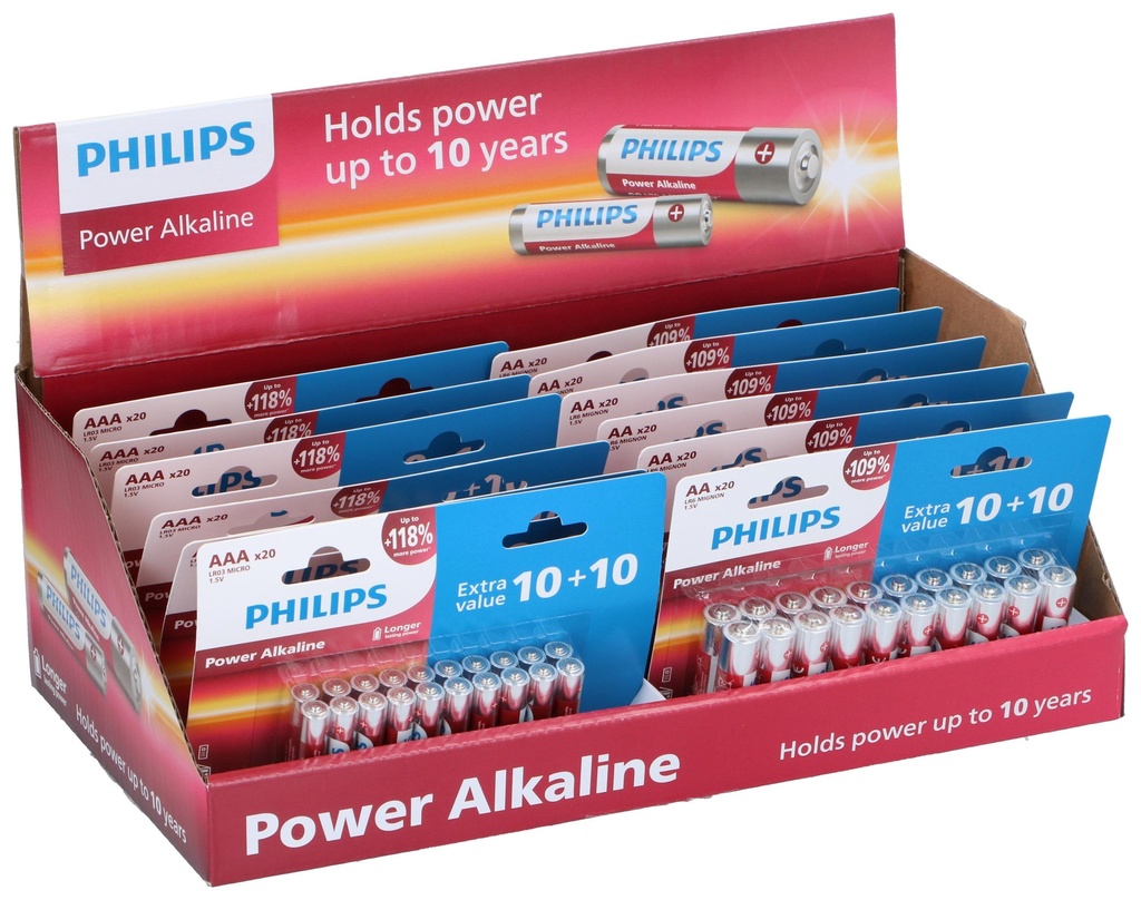 PHILIPS Philips Alkaline Batteries AA/AAA Multipack