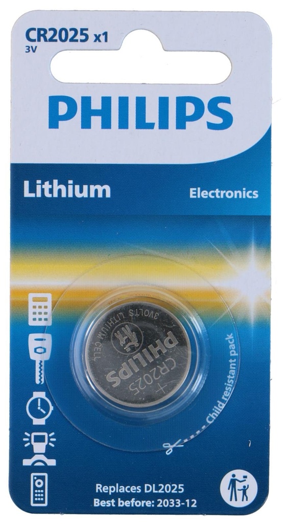PHILIPS Lithium Coin Cell CR2025 3V