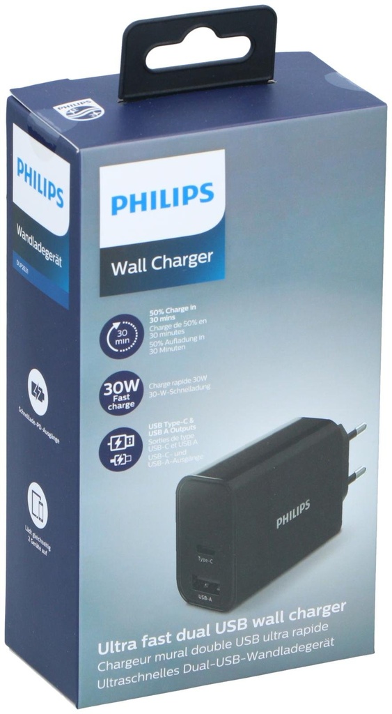 PHILIPS Dual USB Charger 30W