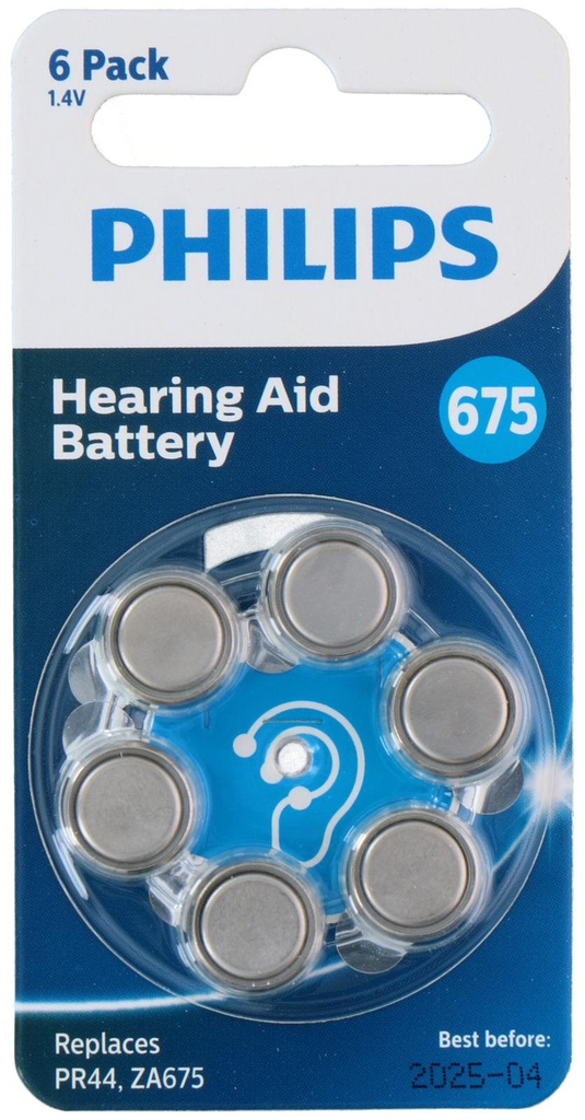 PHILIPS Hearing Aid Battery PR44/ZA675 1.4V