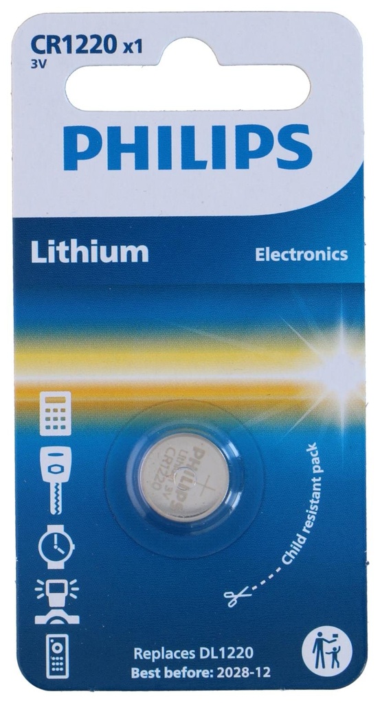 PHILIPS Lithium Coin Cell CR1220 3V