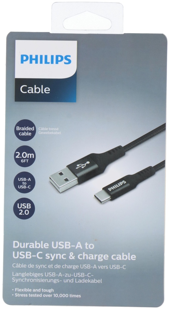PHILIPS USB 2.0 A to C Cable 2m
