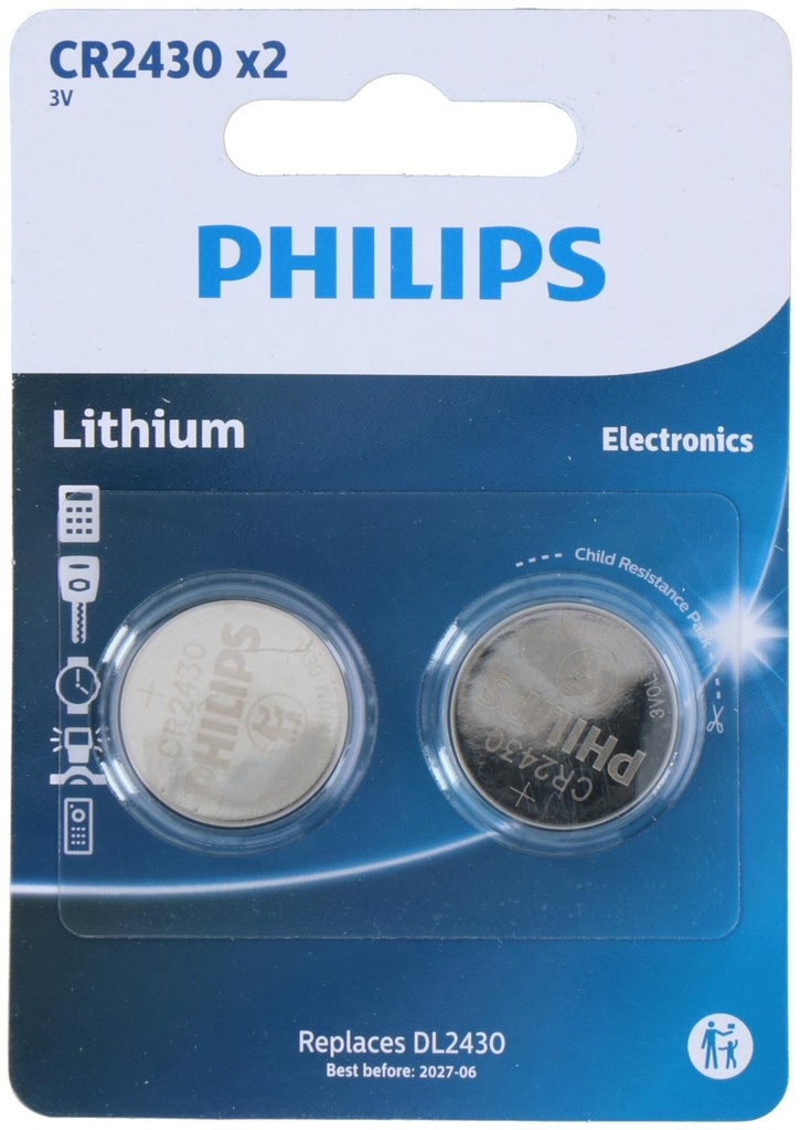 PHILIPS Lithium Coin Cell CR2430 3V