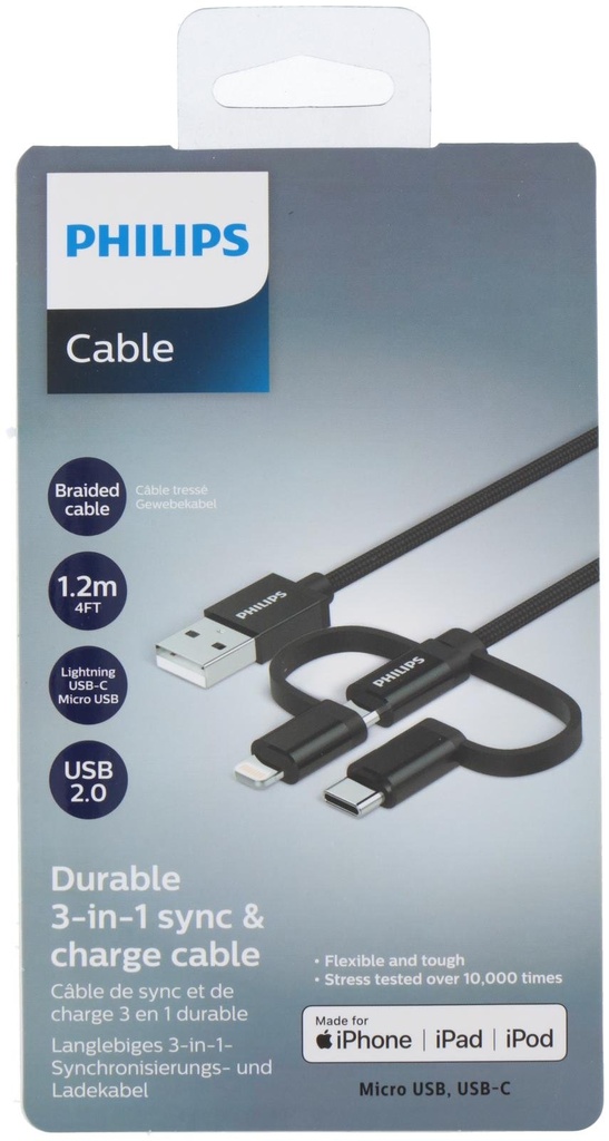 PHILIPS 3-in-1 Charging Cable