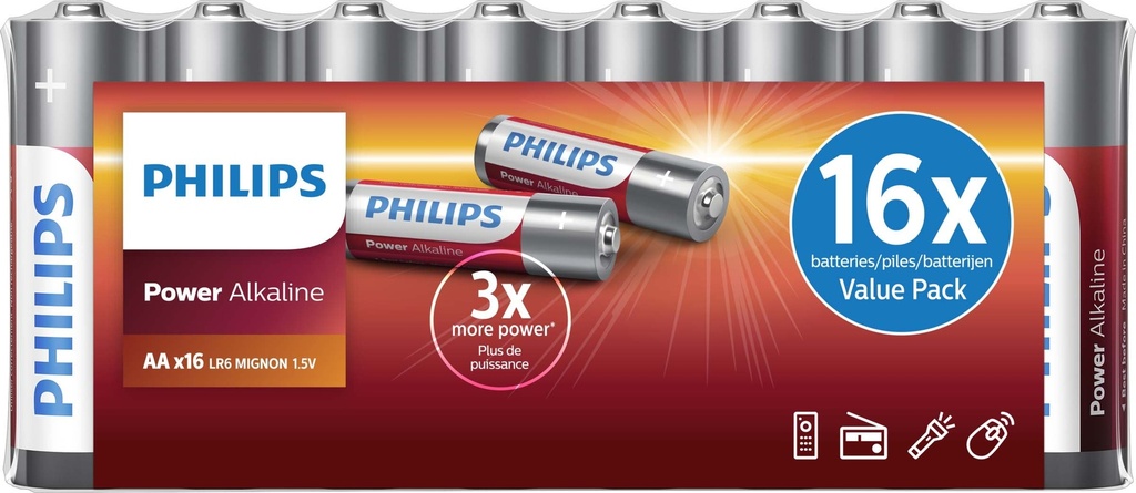 PHILIPS AA Alkaline Battery LR6 Powerlife