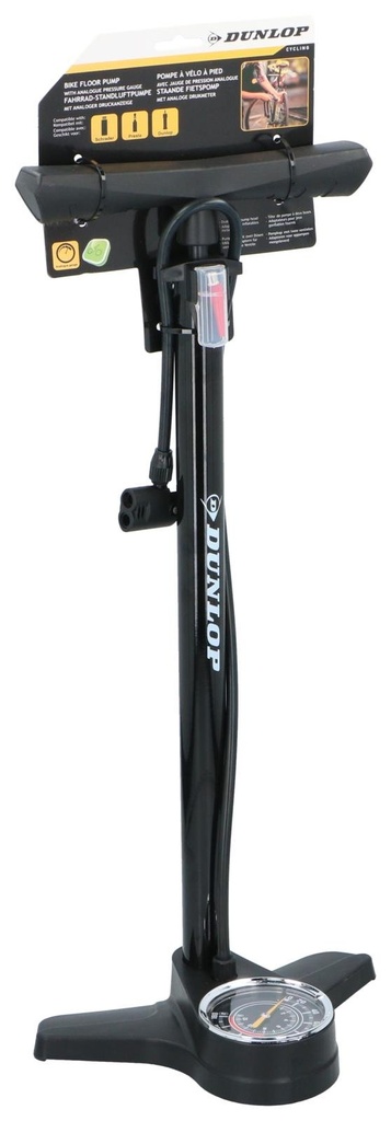 DUNLOP Bicycle Floor Pump with Pressure Gauge