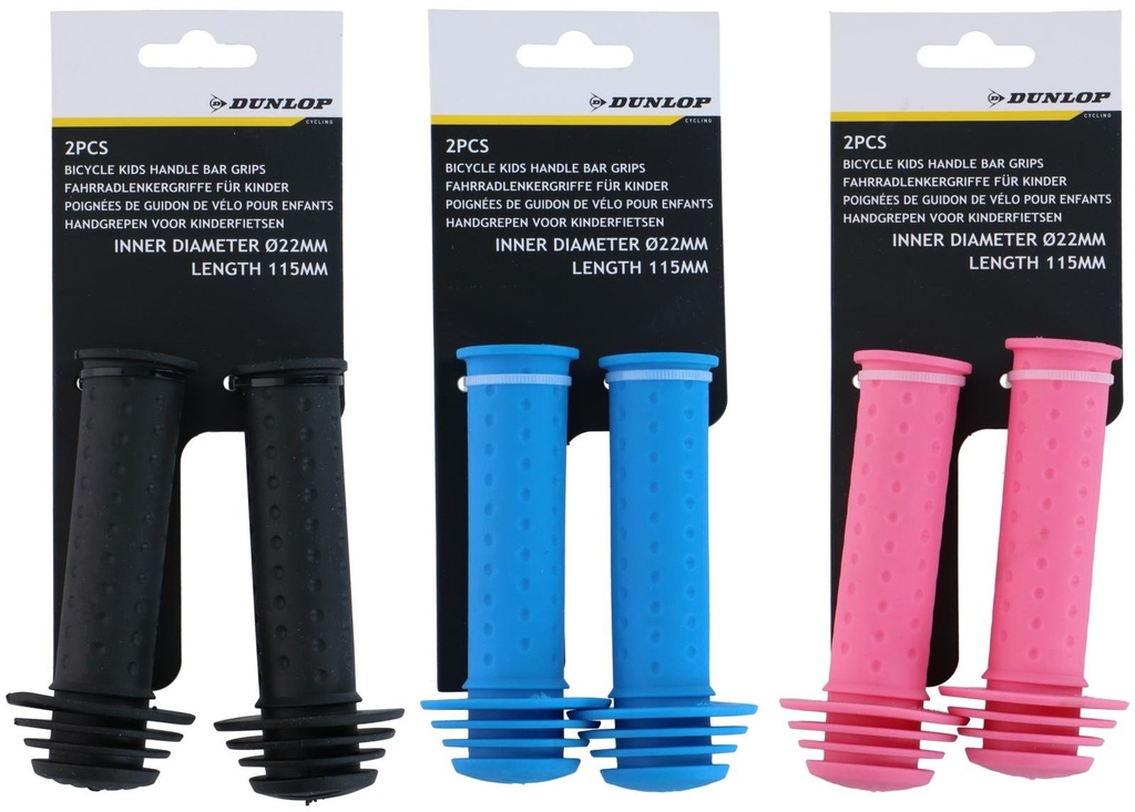 DUNLOP Kids Bicycle Handlebar Grips Ø22/30x115mm