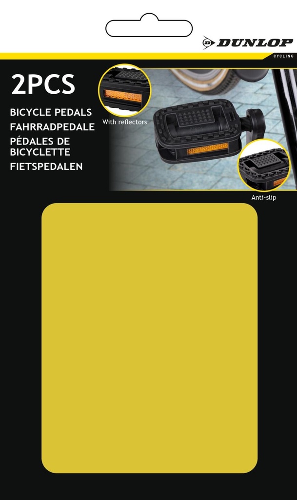 DUNLOP Bike Pedals Black with Reflectors