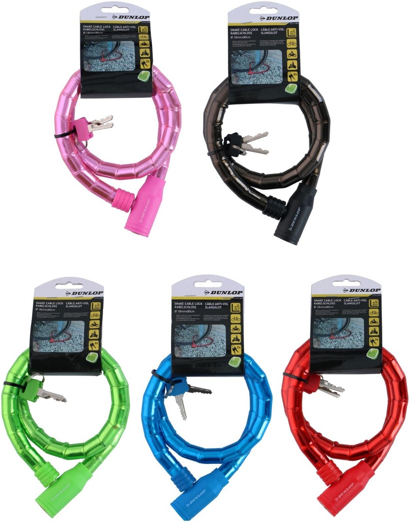 DUNLOP Bike Cable Lock 18x800mm