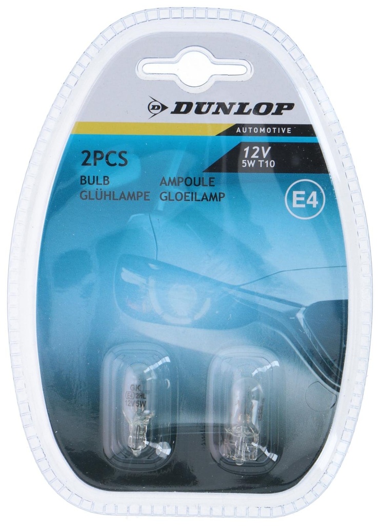 DUNLOP Car Bulb 12V Wedge 5W T10